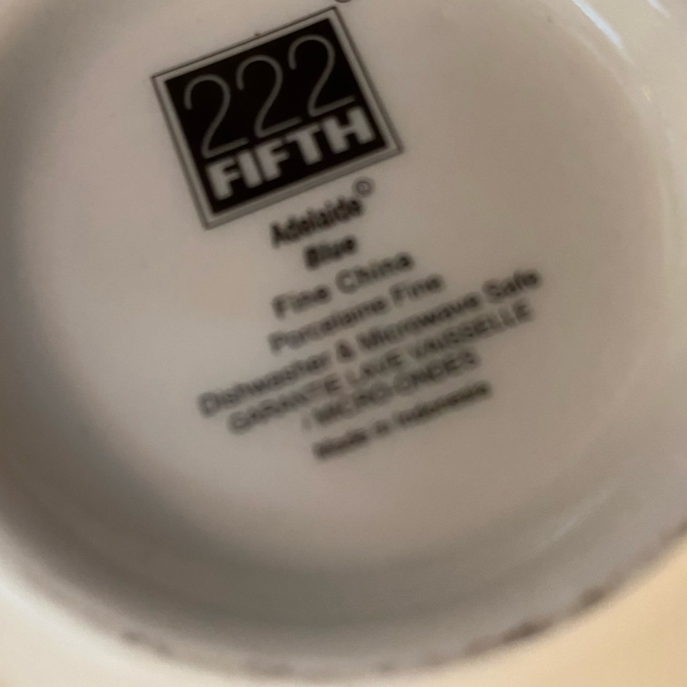 222 Fifth. Adelaide Blue Floral Porcelain Mugs - Set of 4. NWOT. - Picture 7 of 7